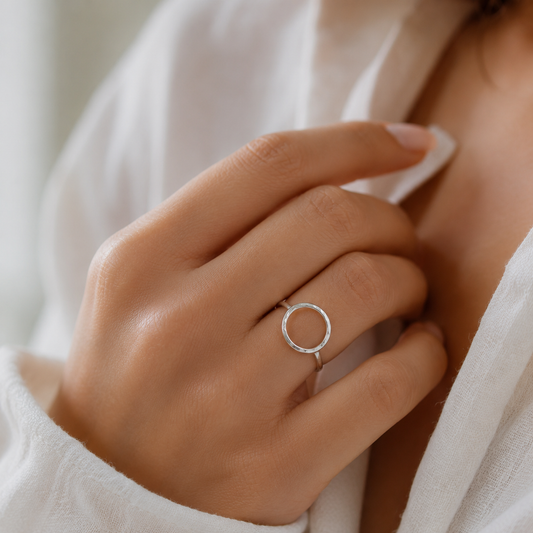 Halo Ring in Sterling Silver