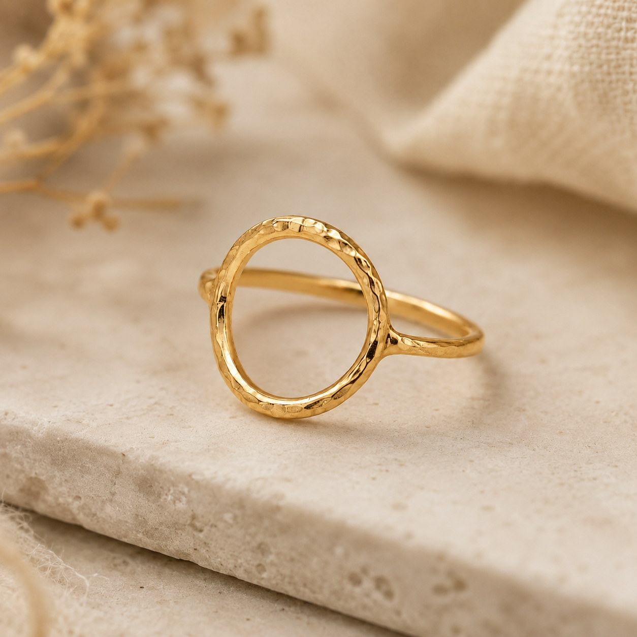 Halo Ring in Gold-filled