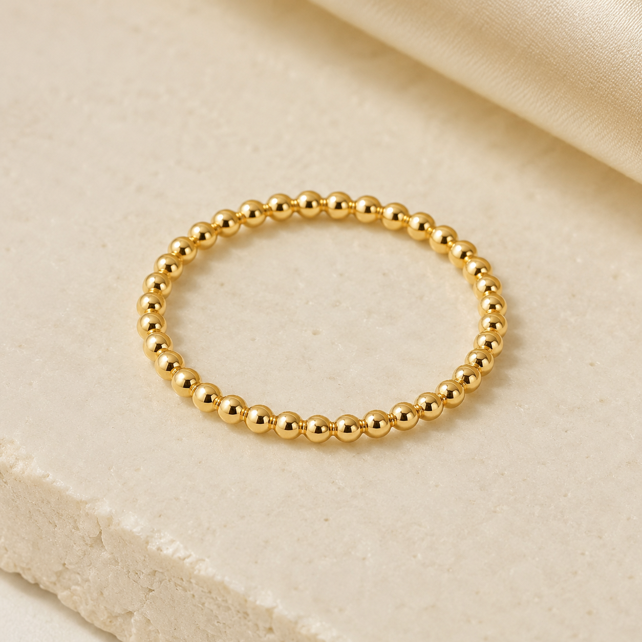 1.5mm Beaded 14ct Gold-filled Stackable Ring
