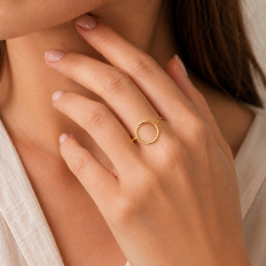 Halo Ring in Gold-filled