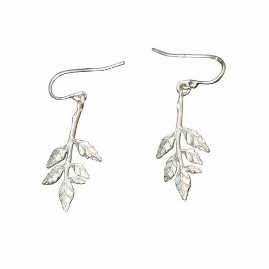 Branch Earrings – Carved Sterling Silver