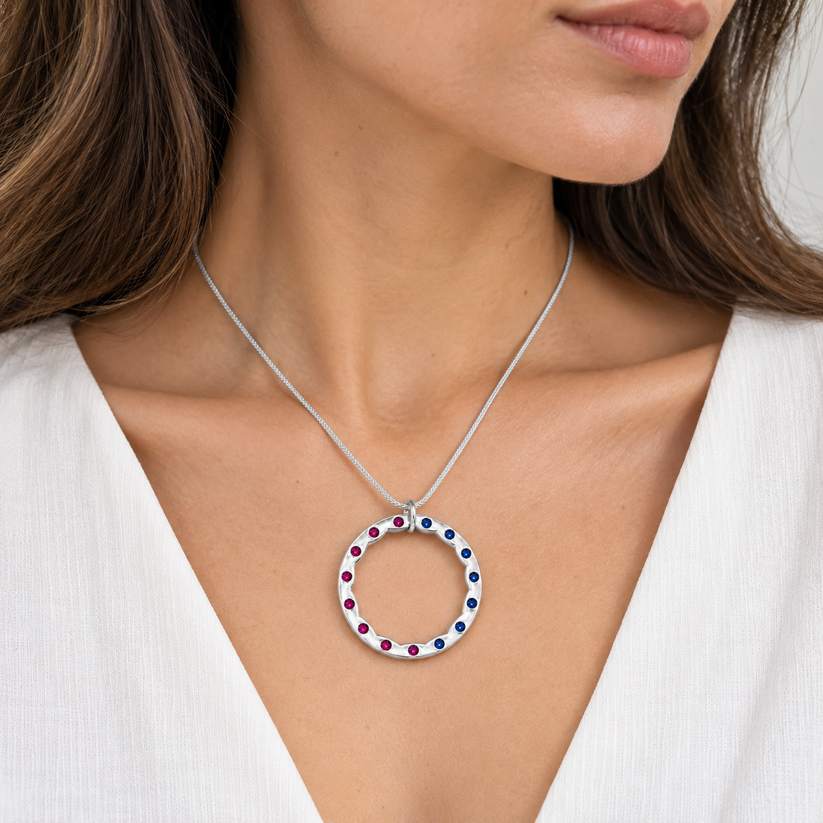 Fortune Wheel – Day and Night | Ruby & Blue Sapphire Necklace