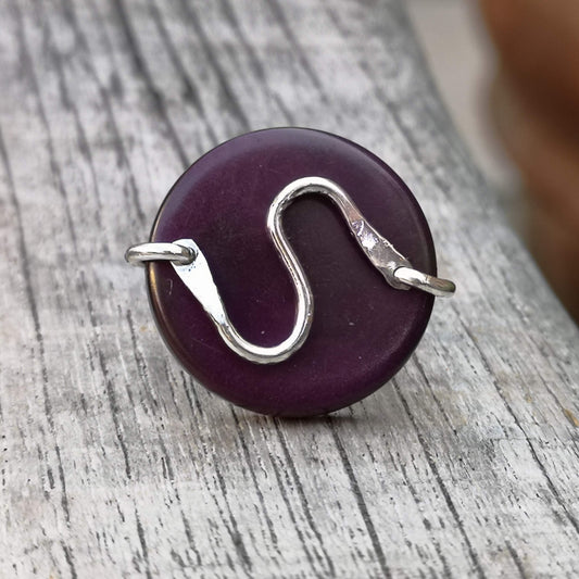 Silk Setting River Ring – Vegetable Ivory with Sterling Silver Detail