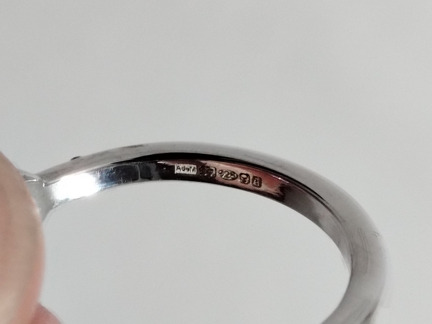 Penta Ring with 5 Emeralds in Sterling Silver Squared Band