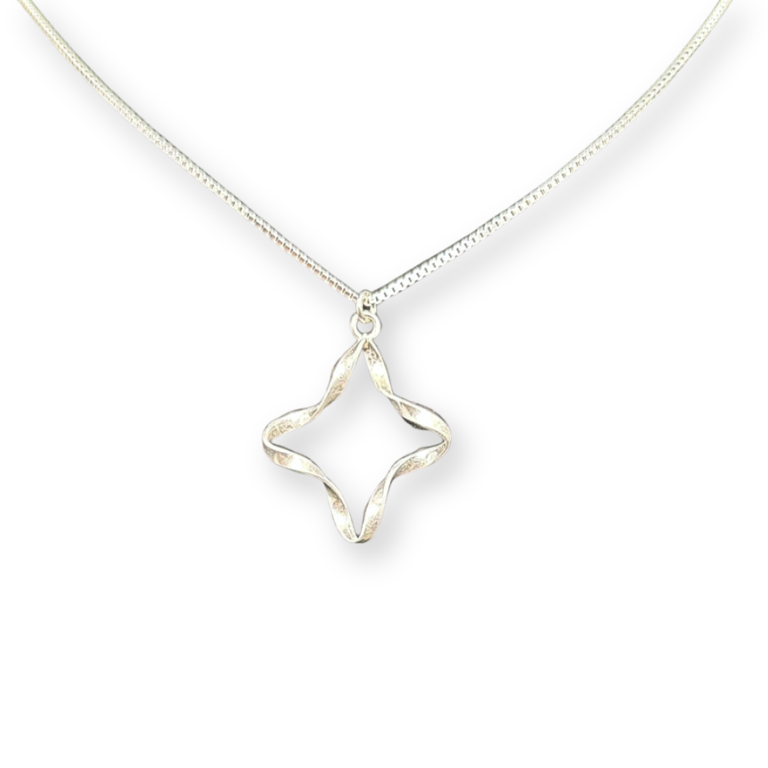 Ribbon Star Necklace – Twisted Sterling Silver