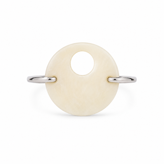 Third Eye Ring in Vegetable Ivory and Sterling Silver
