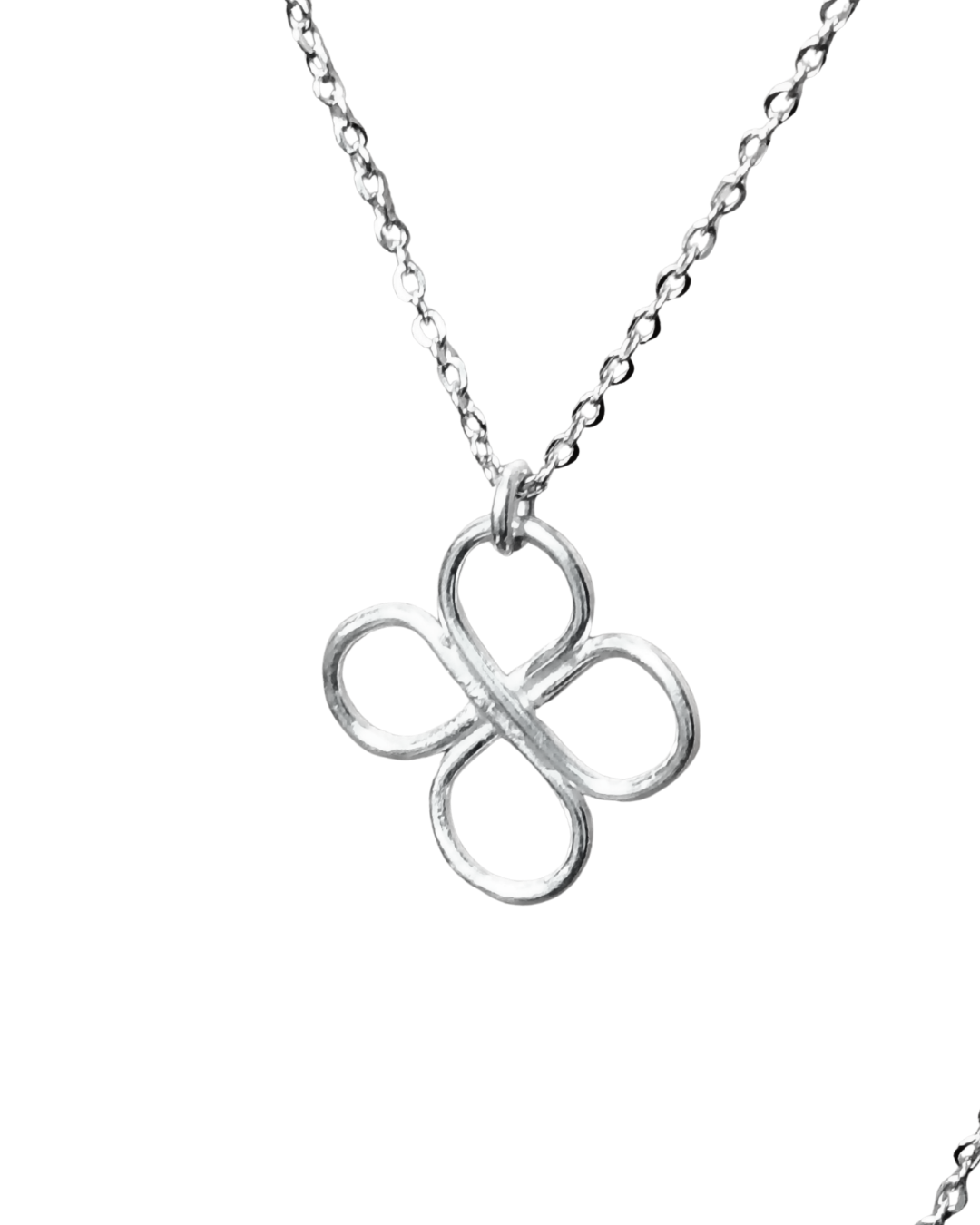 Clover Sterling Silver Necklace – Fortune & Infinity Symbol Pendant