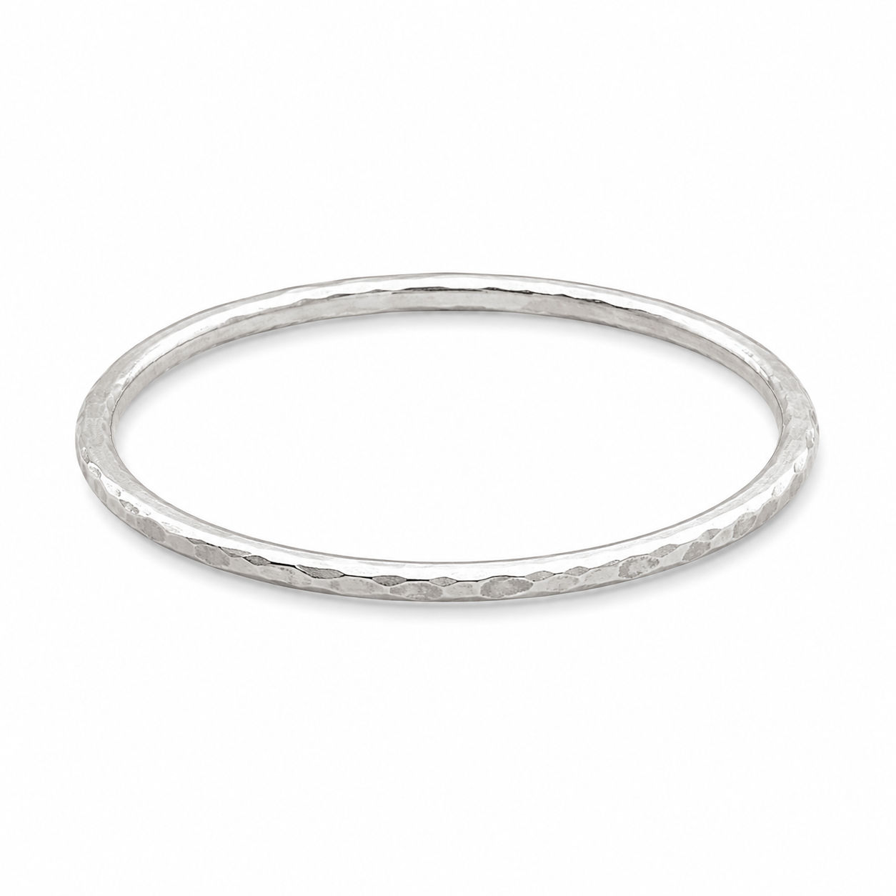1.5mm Hammered Sterling Silver Stackable Ring