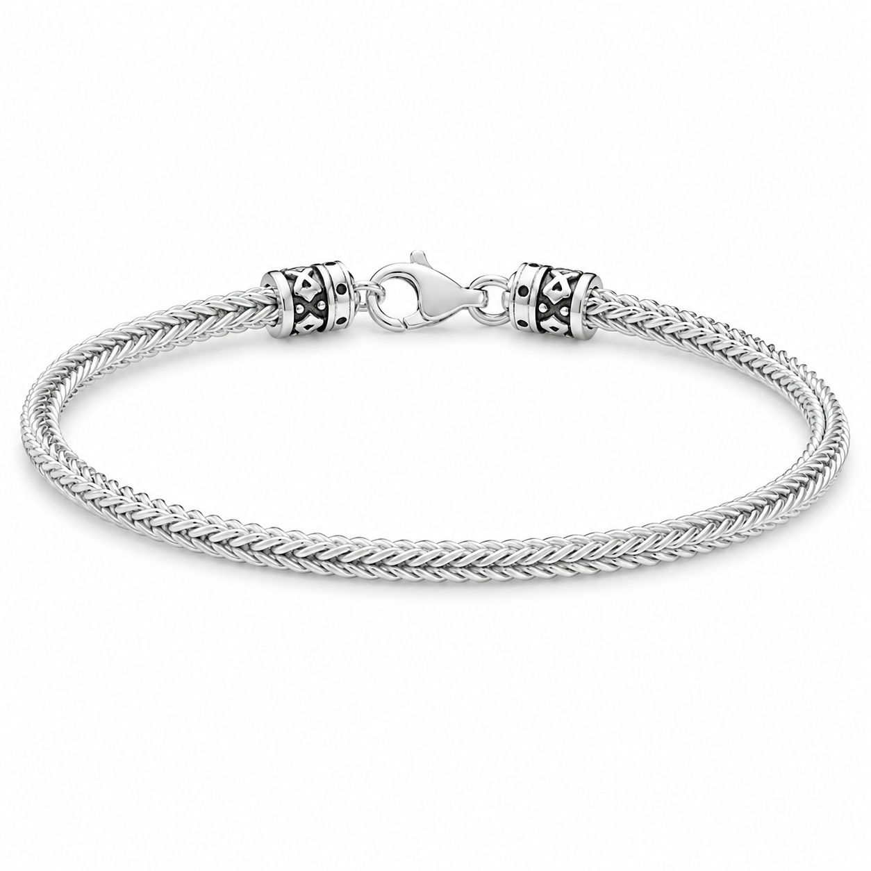Squared Curb Chain Bracelet in Sterling Silver