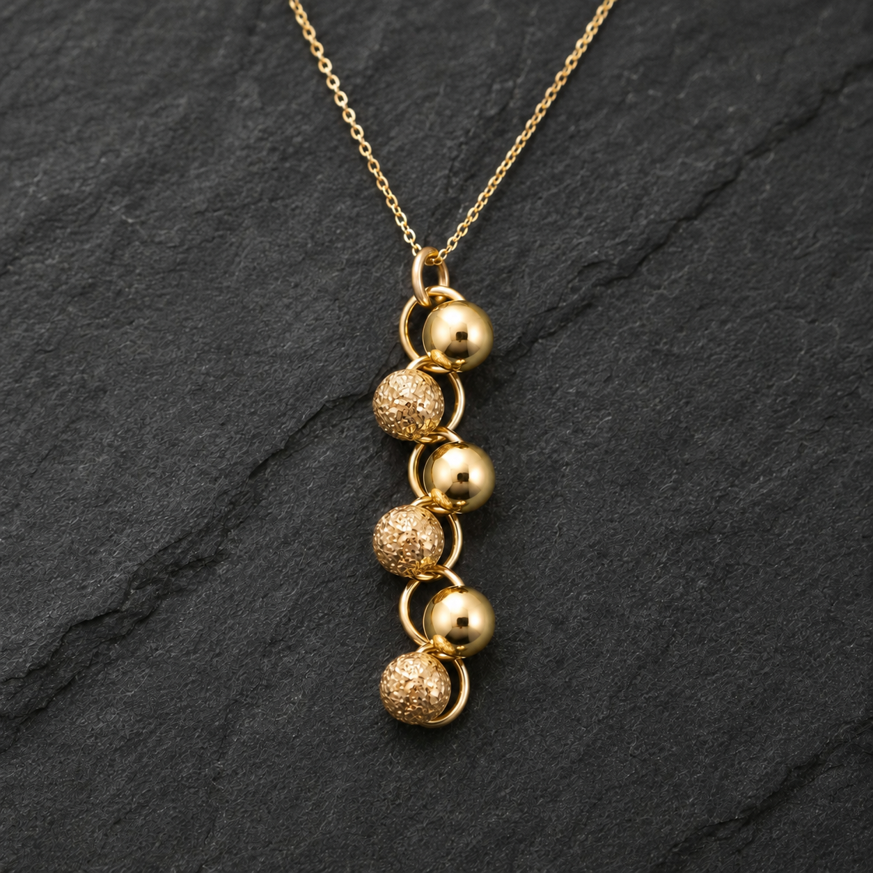 Cascade Necklace – 14ct Gold-filled Beads Waterfall Design