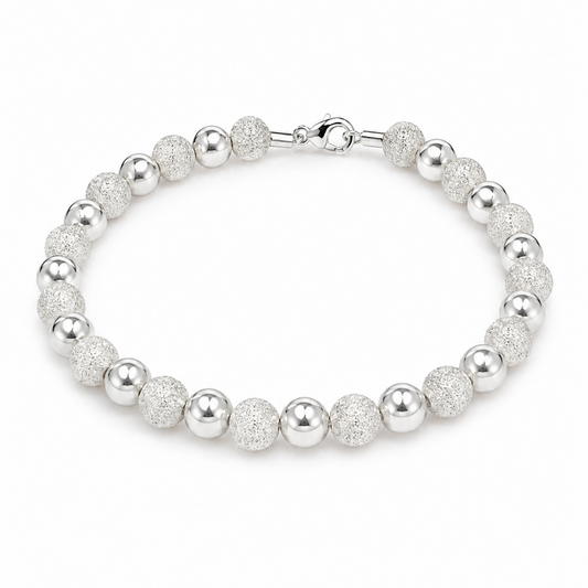 Cascade Bracelet – Silver Beads Waterfall Design