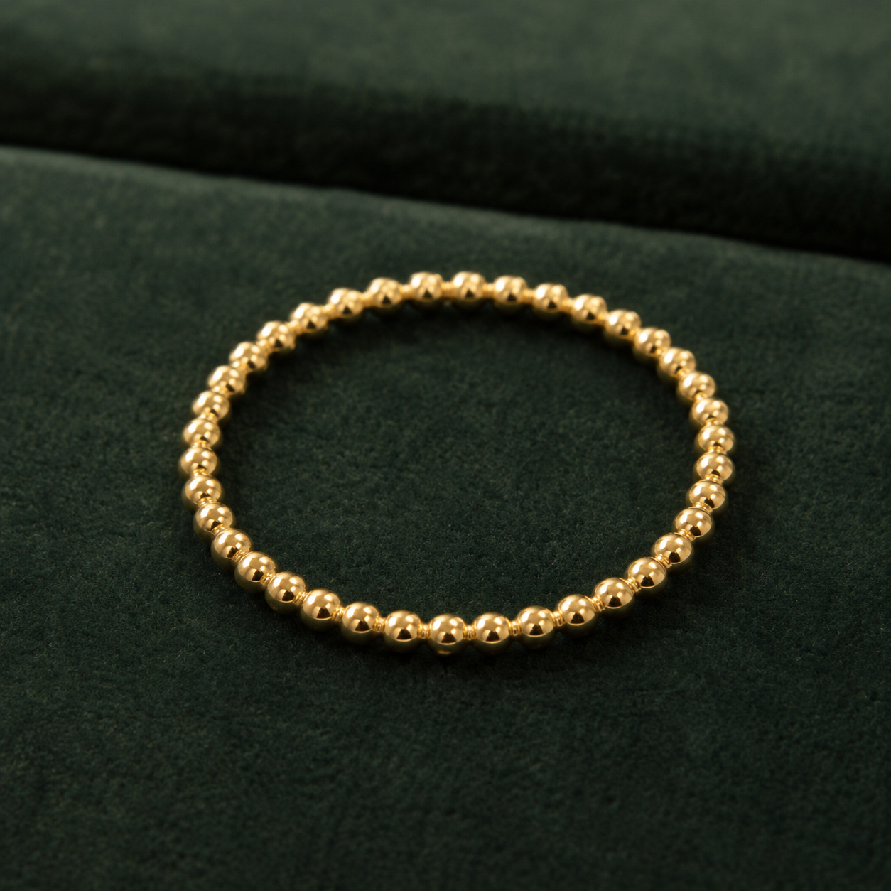 1.5mm Beaded 14ct Gold-filled Stackable Ring
