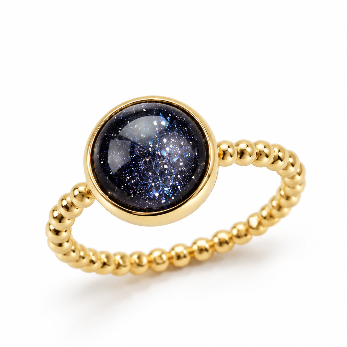 Blue Sandstone Cabochon Ring – One-of-a-Kind