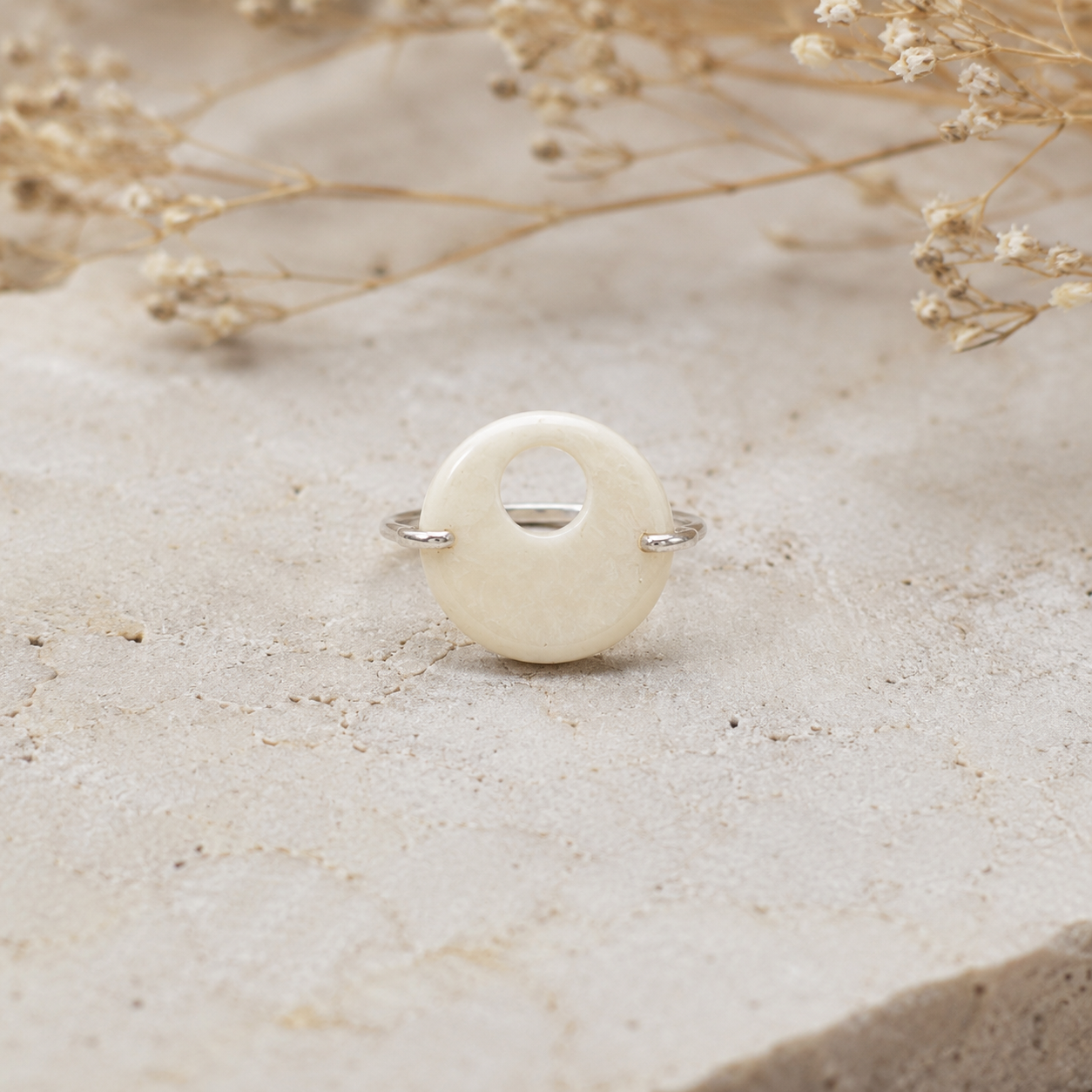 Third Eye Ring in Vegetable Ivory and Sterling Silver