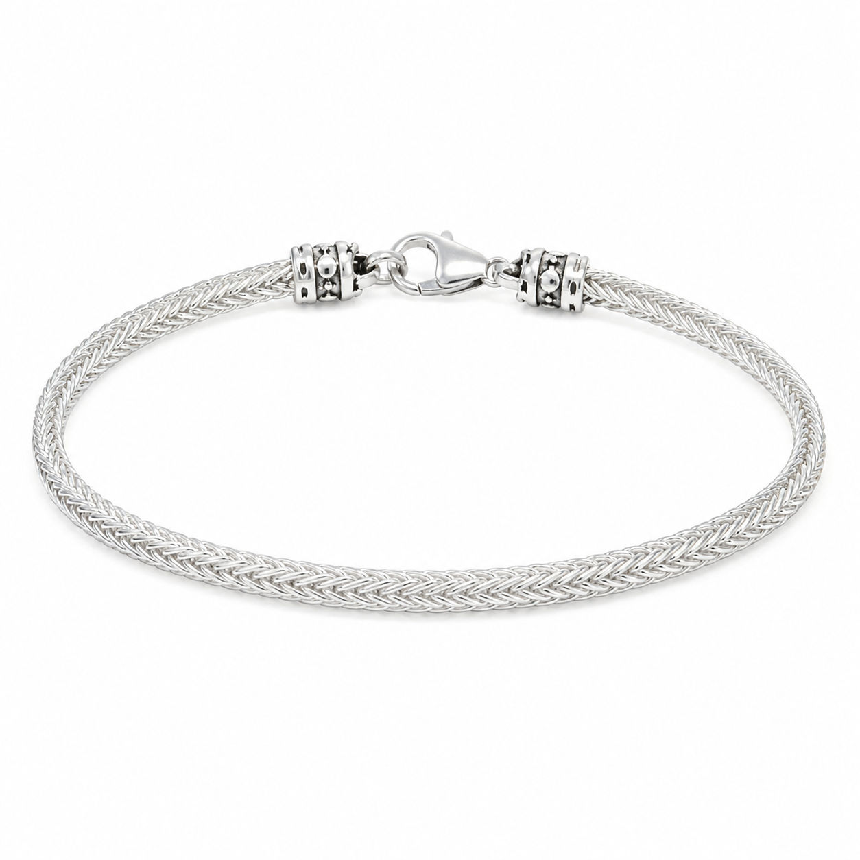Squared Curb Chain Bracelet in Sterling Silver
