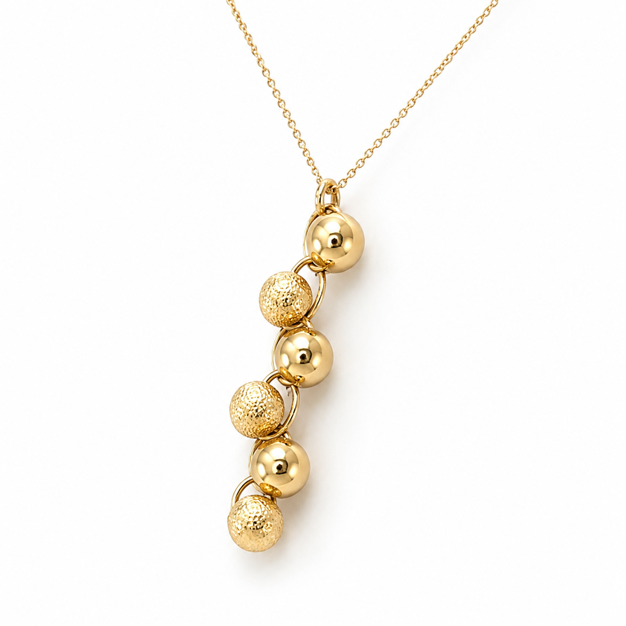 Cascade Necklace – 14ct Gold-filled Beads Waterfall Design