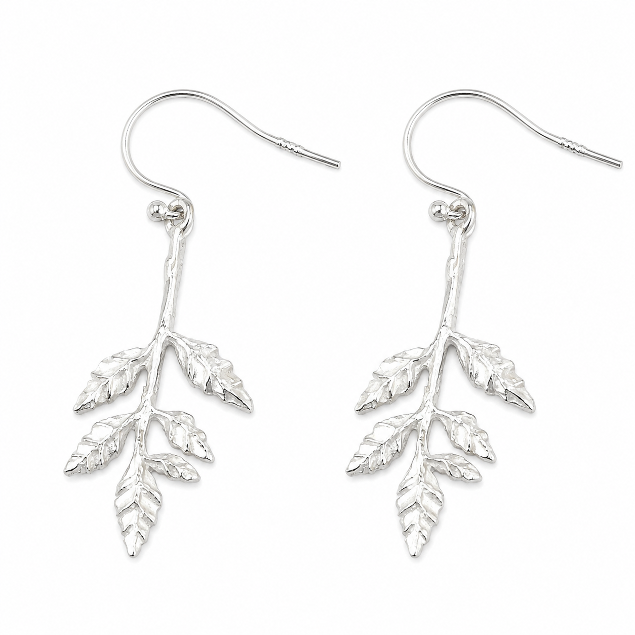 Branch Earrings – Carved Sterling Silver