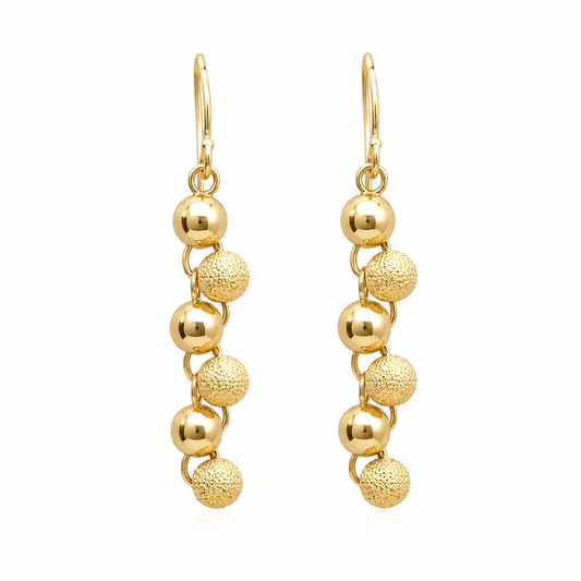Cascade Earrings – Gold-filled Beads Waterfall Design