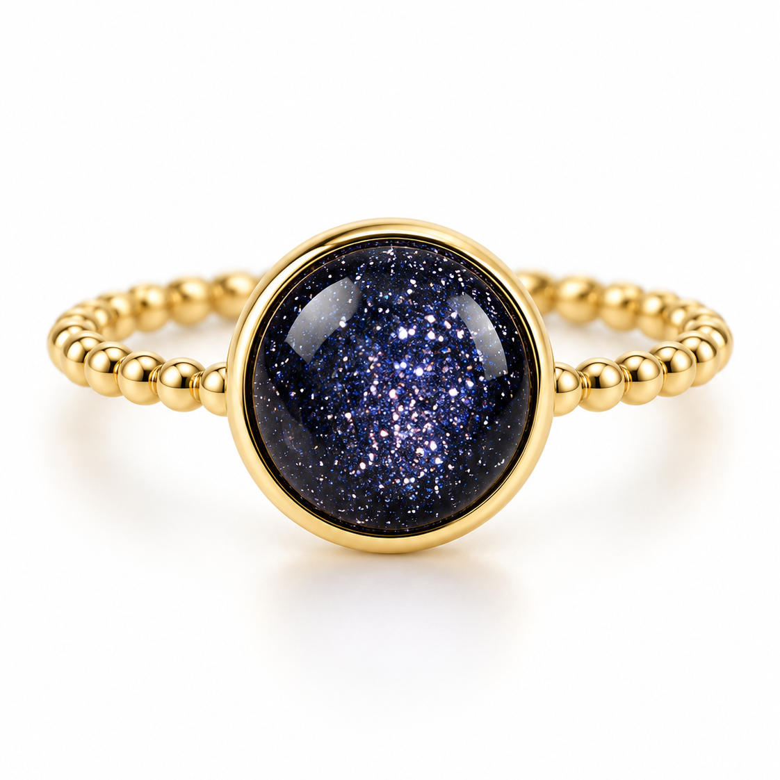Blue Sandstone Cabochon Ring – One-of-a-Kind