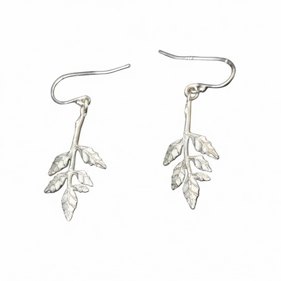 Branch Earrings – Carved Sterling Silver